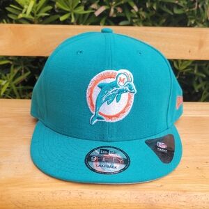New Era Teal Cap with Miami Dolphin Emblem